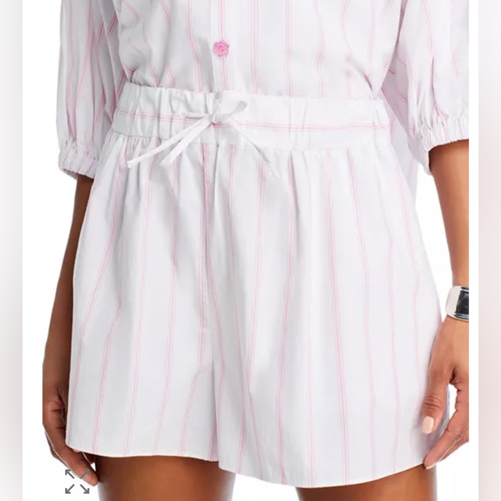 Cinq à Sept Pink and White Striped Pajama shorts
Only the short/ No set